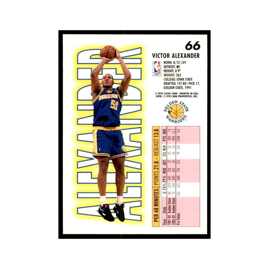 1993 Fleer Victor Alexander Basketball Cards #66