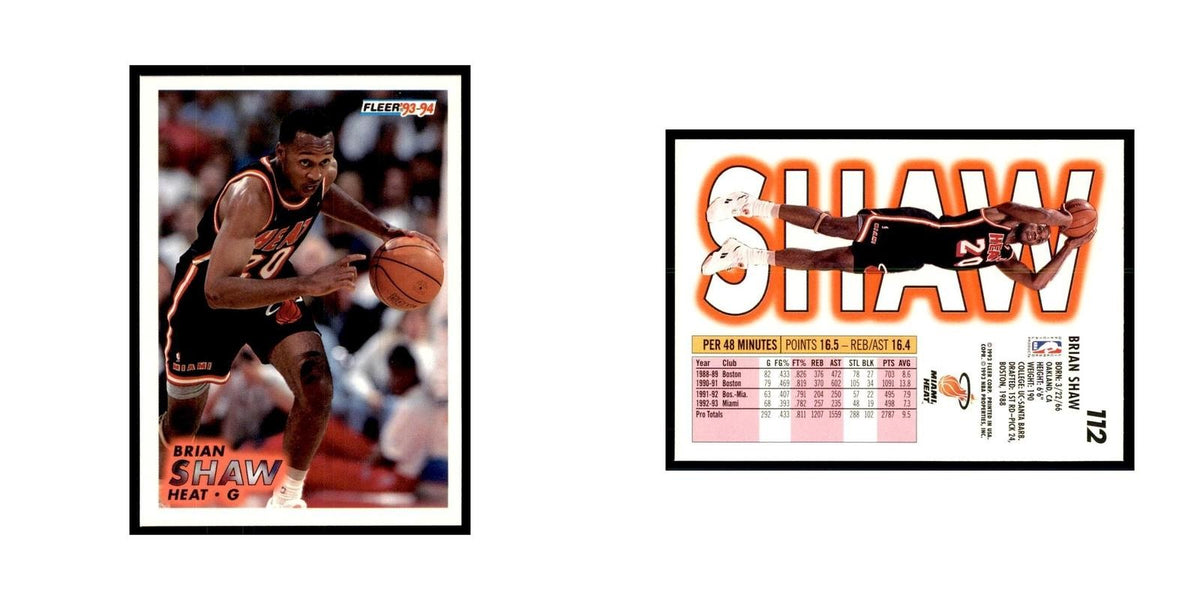 1993 Fleer Brian Shaw Basketball Cards #112