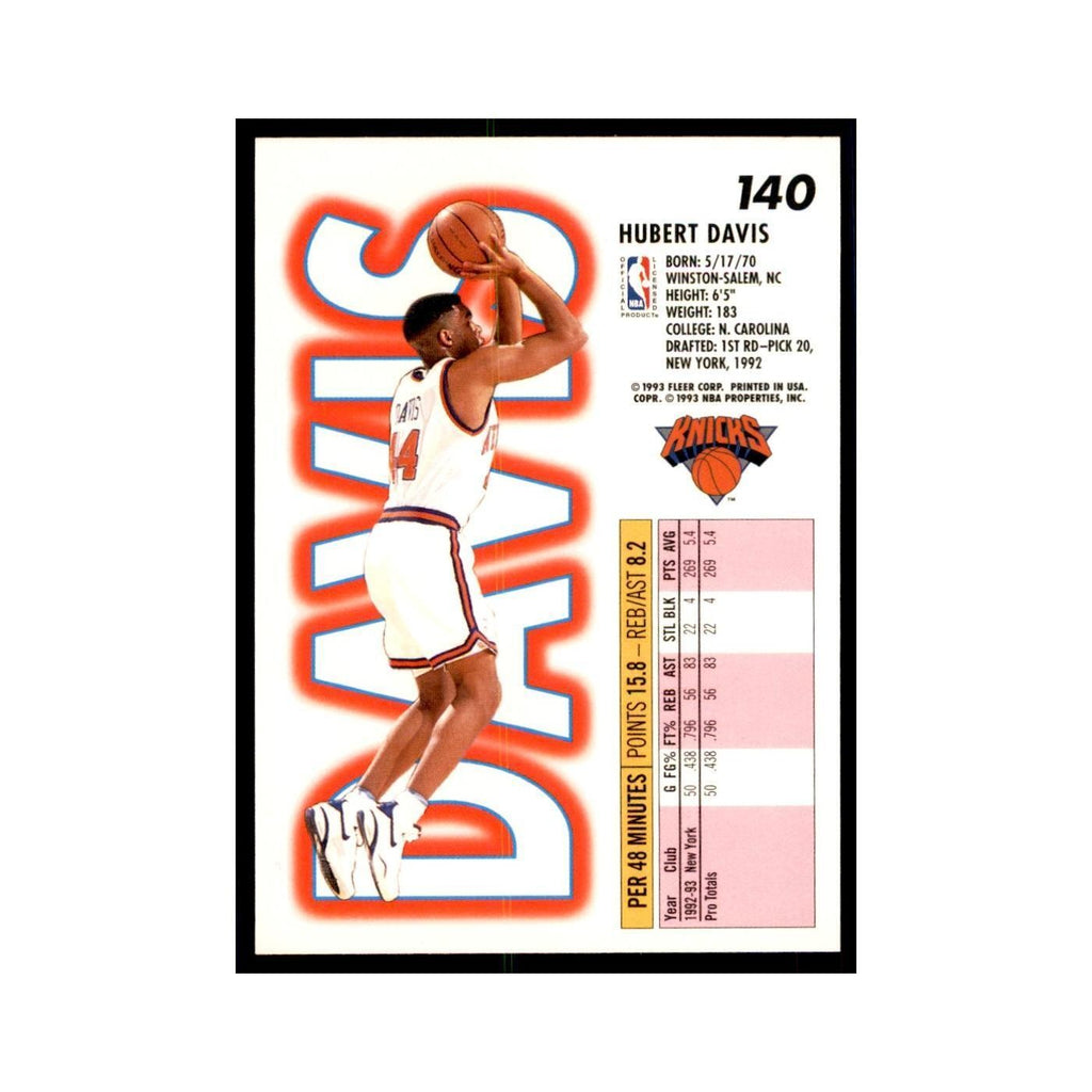 1993 Fleer Hubert Davis Basketball Cards #140