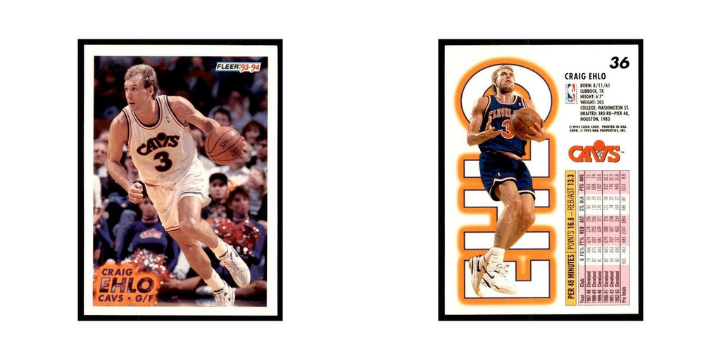 1993 Fleer Craig Ehlo Basketball Cards #36