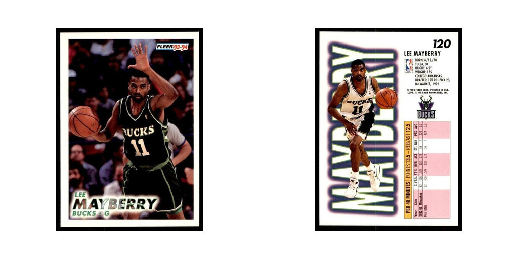 1993 Fleer Lee Mayberry Basketball Cards #120