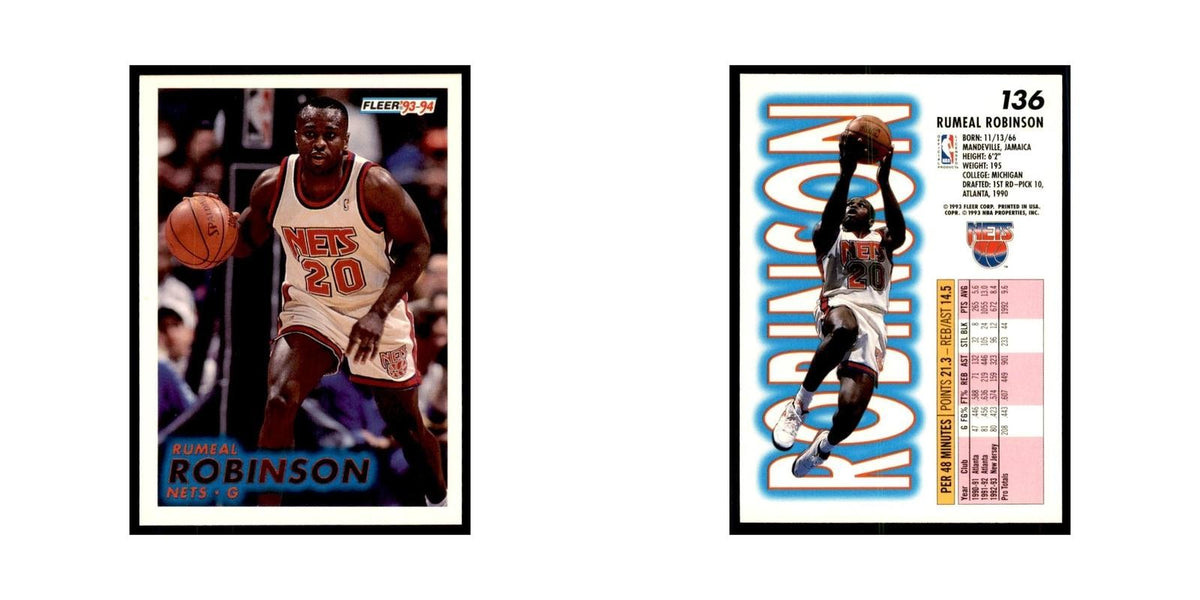 1993 Fleer Rumeal Robinson Basketball Cards #136