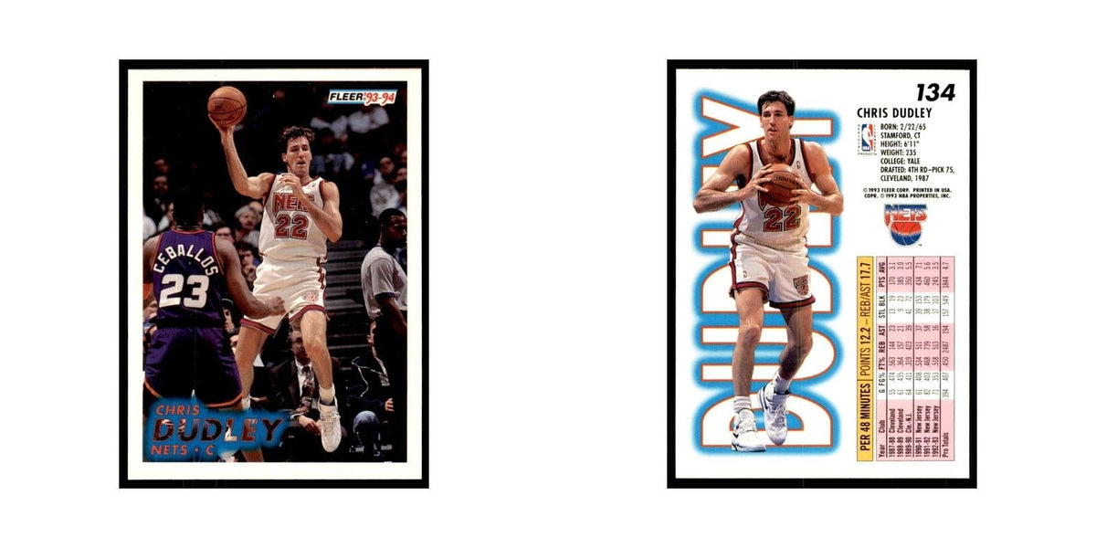 1993 Fleer Chris Dudley Basketball Cards #134