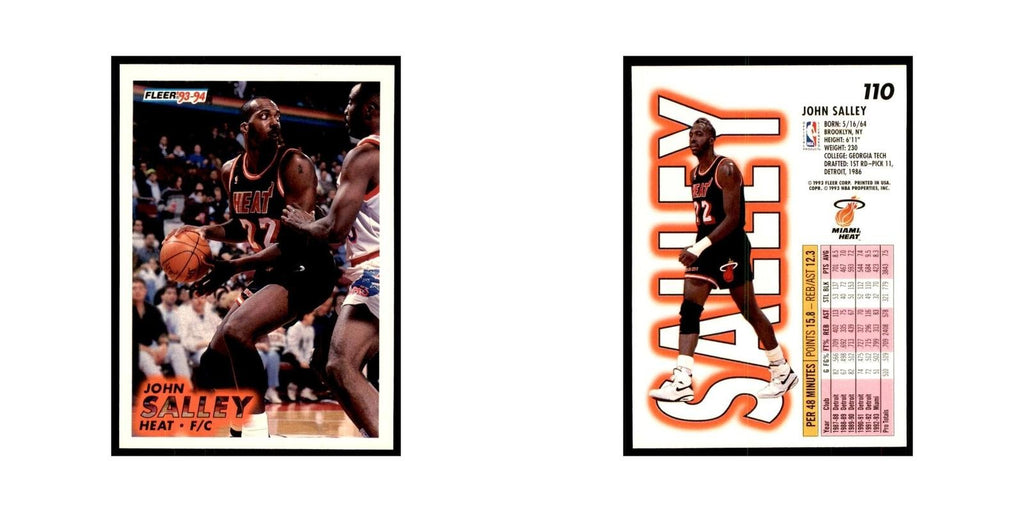 1993 Fleer John Salley Basketball Cards #110