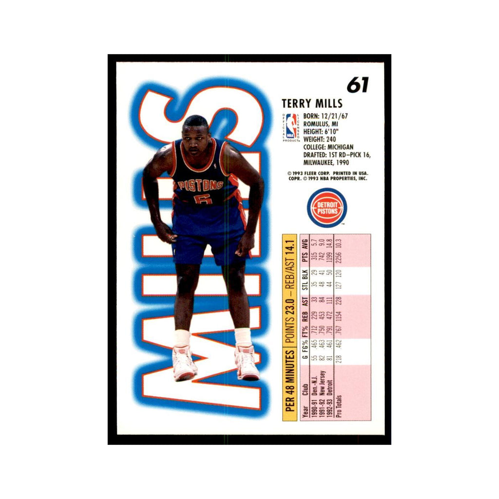 1993 Fleer Terry Mills Cards #61
