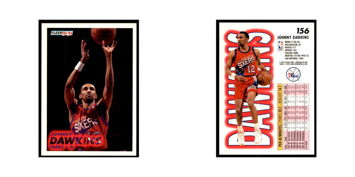 1993 Fleer Johnny Dawkins Cards #156
