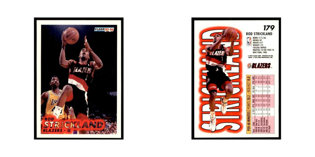 1993 Fleer Rod Strickland Basketball Cards #179