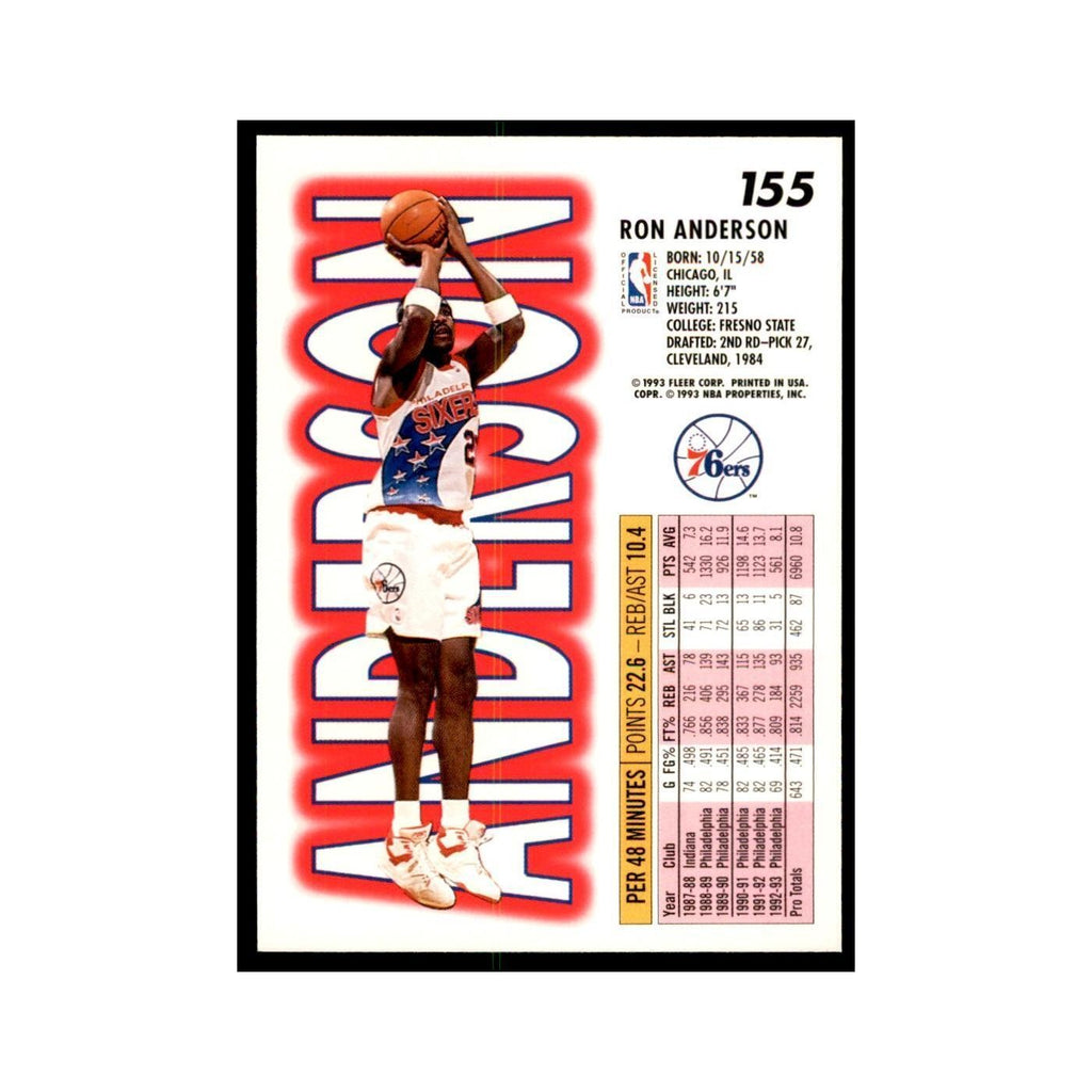 1993 Fleer Ron Anderson Basketball Cards #155