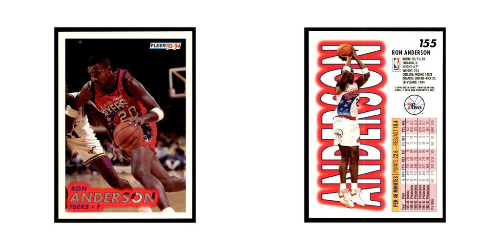 1993 Fleer Ron Anderson Basketball Cards #155