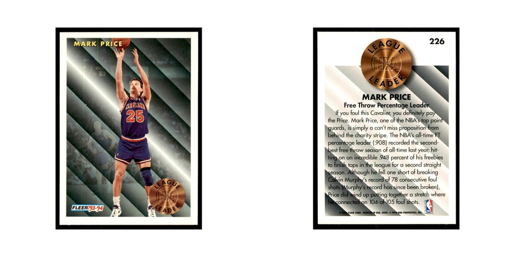 1993 Fleer Mark Price Cards #226