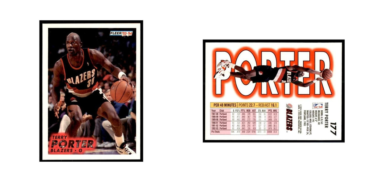 1993 Fleer Terry Porter Basketball Cards #177