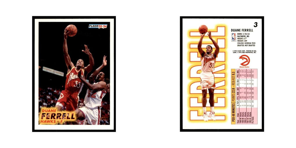 1993 Fleer Duane Ferrell Basketball Cards #3