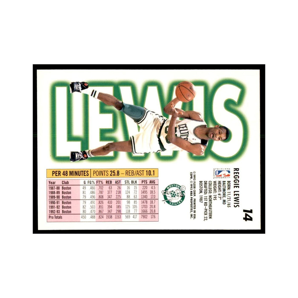 1993 Fleer Reggie Lewis Basketball Cards #14