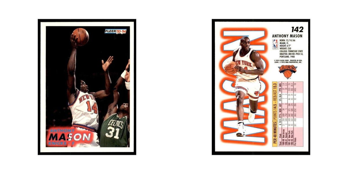 1993 Fleer Anthony Mason Basketball Cards #142