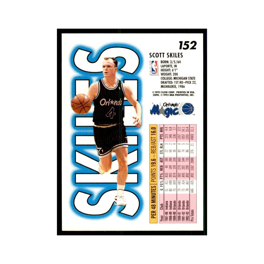 1993 Fleer Scott Skiles Basketball Cards #152
