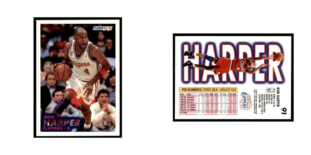 1993 Fleer Ron Harper Basketball Cards #91