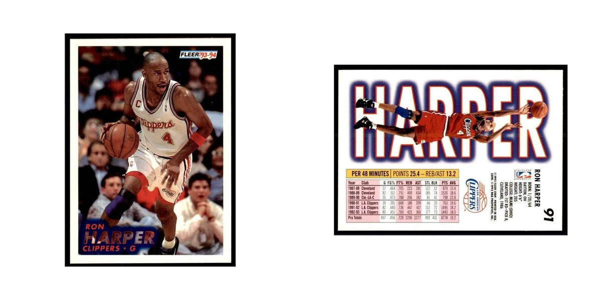 1993 Fleer Ron Harper Basketball Cards #91