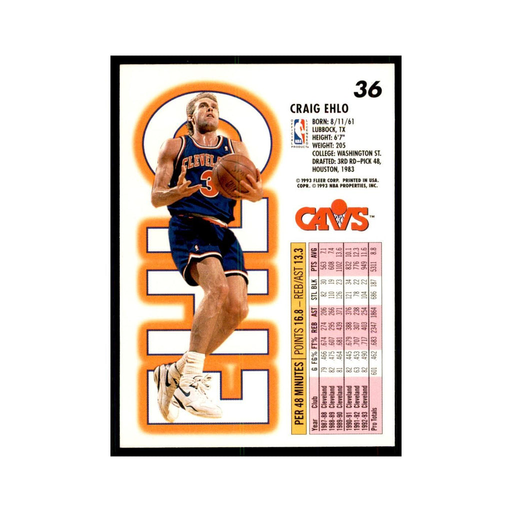 1993 Fleer Craig Ehlo Cards #36