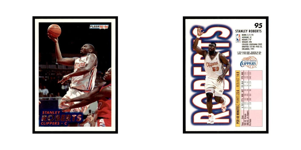 1993 Fleer Stanley Roberts Basketball Cards #95