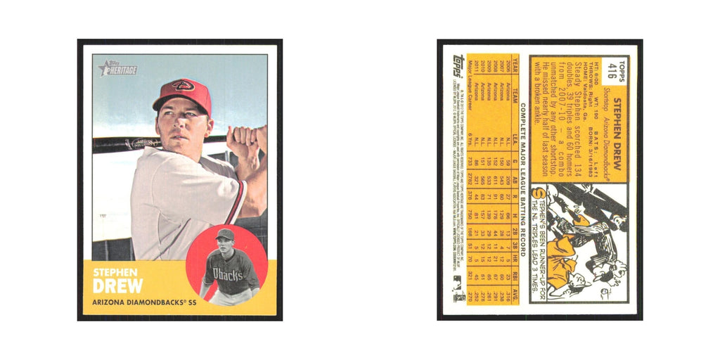 Stephen Drew 2012 Topps Heritage #416 Arizona Diamondbacks Baseball Card NM