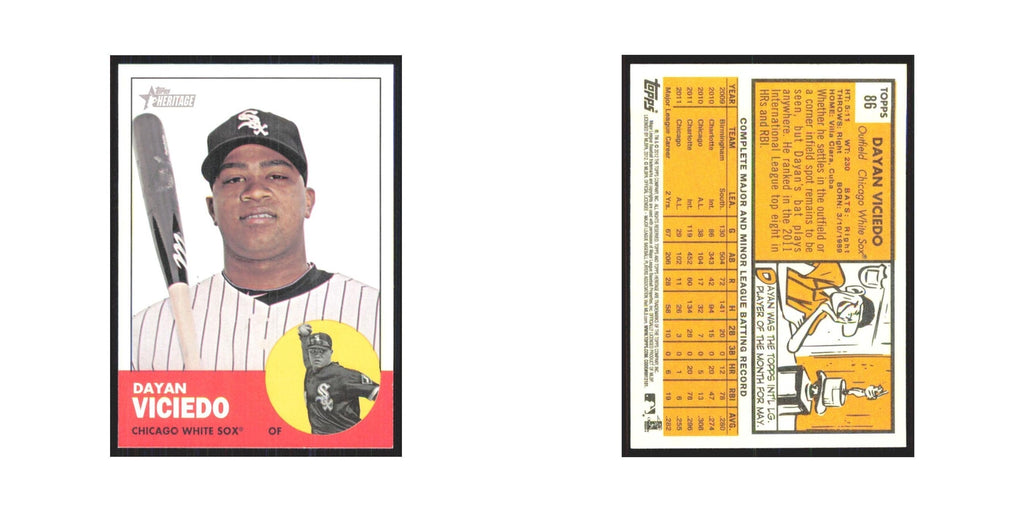 Dayan Viciedo 2012 Topps Heritage #86 Chicago White Sox Baseball Card NM