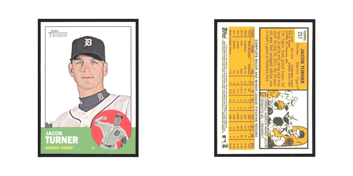 Jacob Turner 2012 Topps Heritage #257 Detroit Tigers Baseball Card NM
