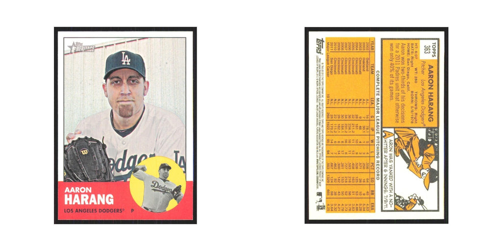 Aaron Harang 2012 Topps Heritage #363 Los Angeles Dodgers Baseball Card NM