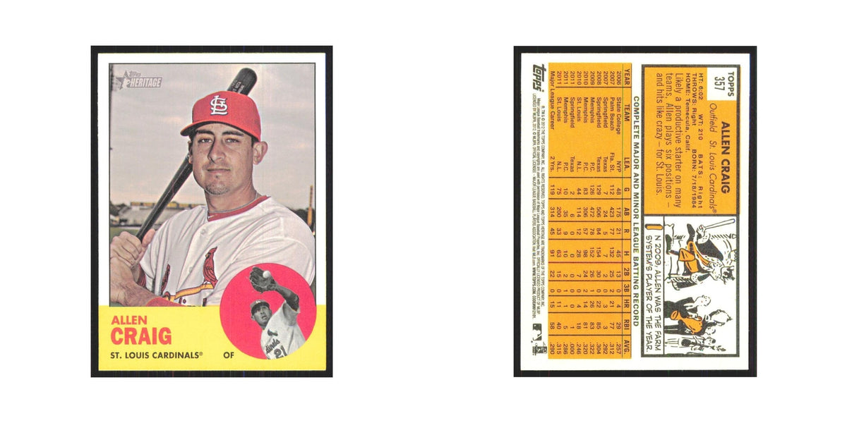 Allen Craig 2012 Topps Heritage #357 St. Louis Cardinals Baseball Card NM