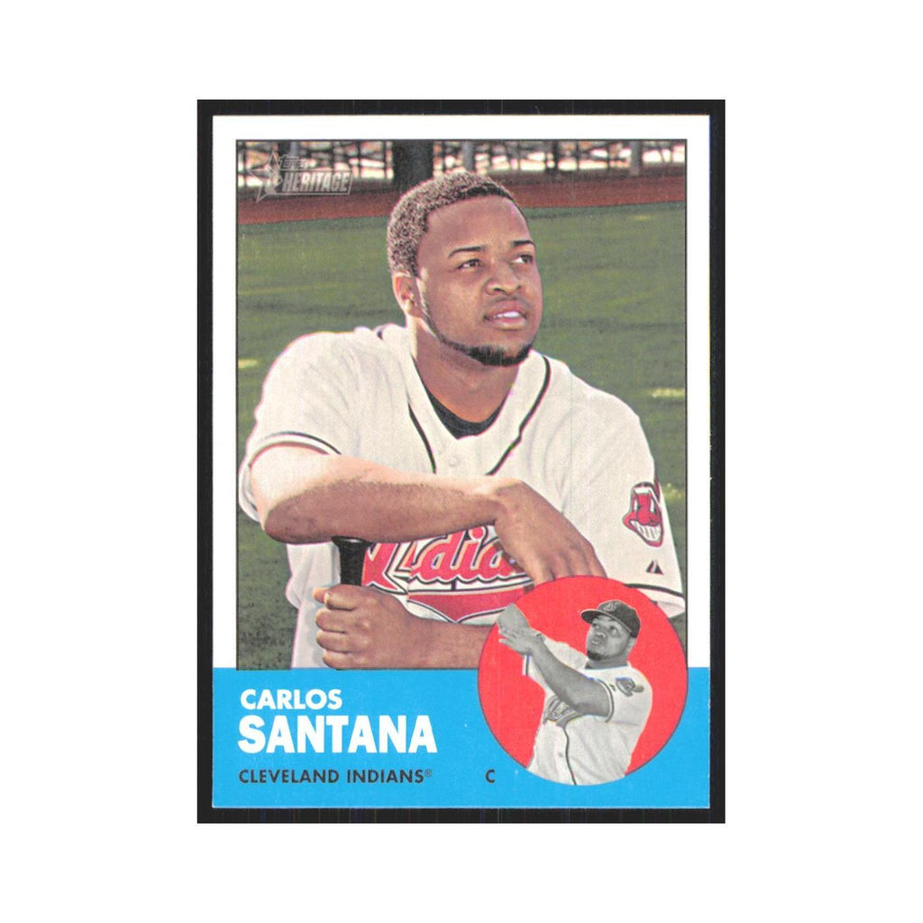 Carlos Santana 2012 Topps Heritage #72 Cleveland Indians Baseball Card NM