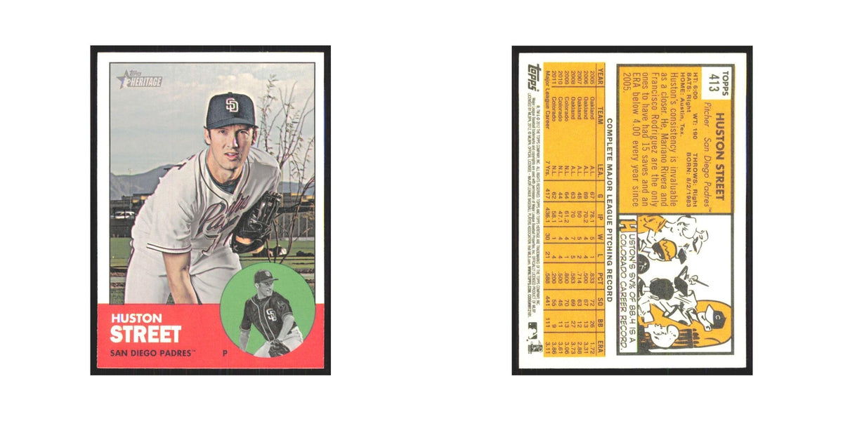 Huston Street 2012 Topps Heritage #413 San Diego Padres Baseball Card NM
