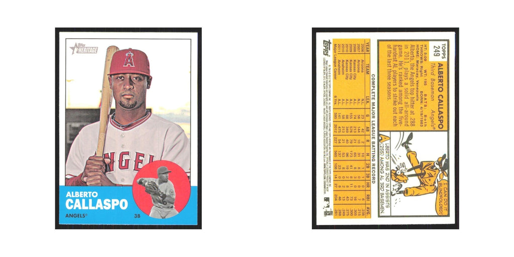 Alberto Callaspo 2012 Topps Heritage #249 Los Angeles Angels Baseball Card NM