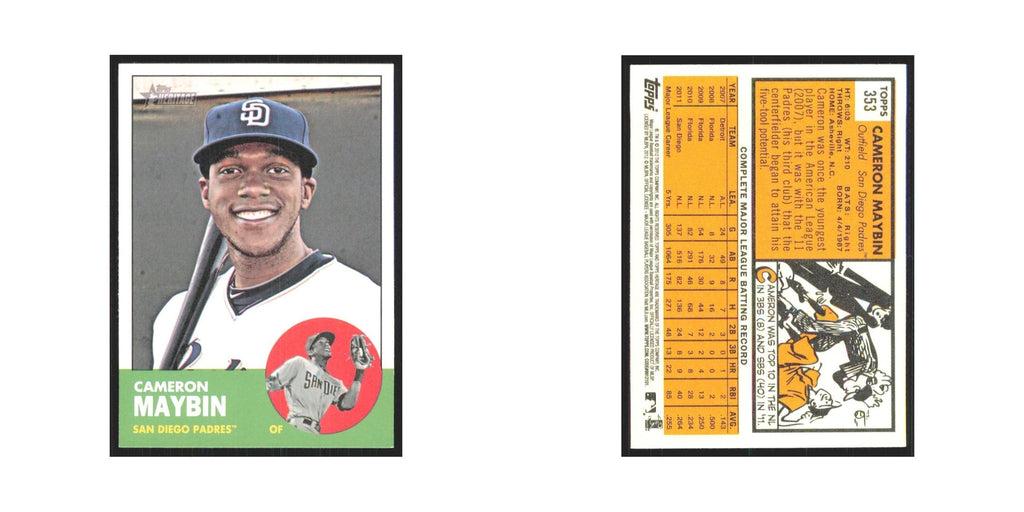 Cameron Maybin 2012 Topps Heritage #353 San Diego Padres Baseball Card NM