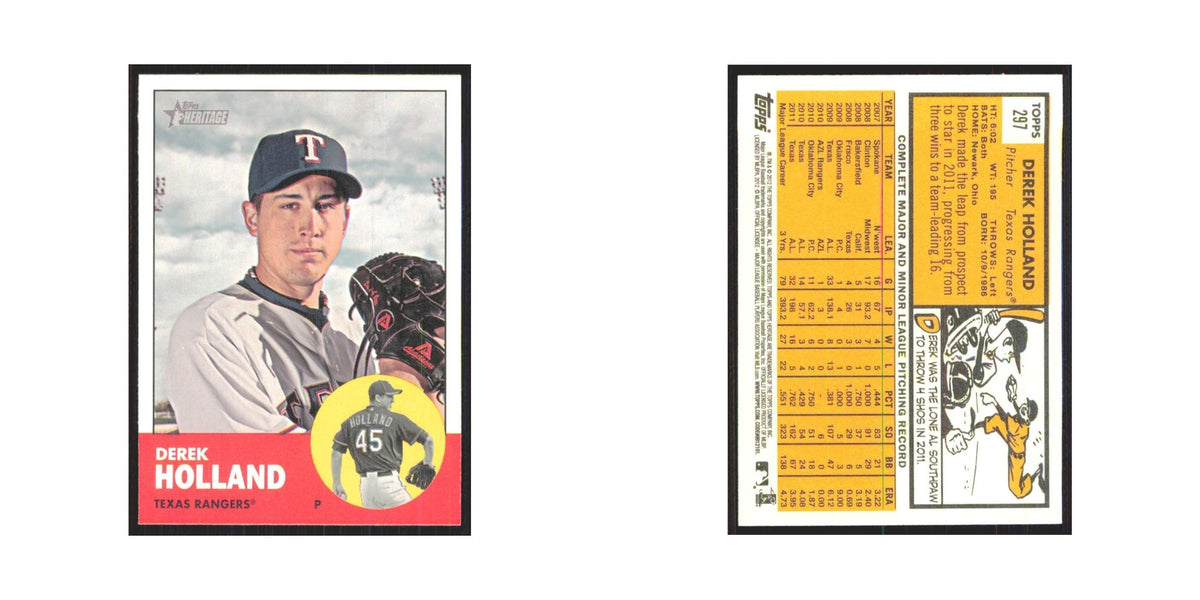 Derek Holland 2012 Topps Heritage #297 Texas Rangers Baseball Card NM