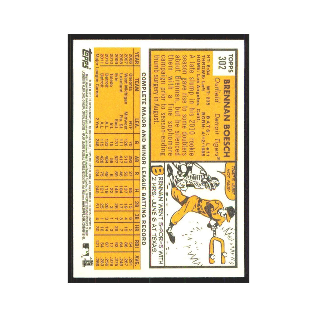 Brennan Boesch 2012 Topps Heritage #302 Detroit Tigers Baseball Card NM