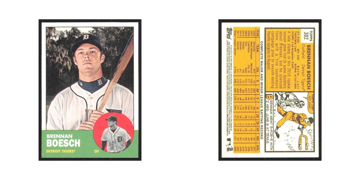 Brennan Boesch 2012 Topps Heritage #302 Detroit Tigers Baseball Card NM