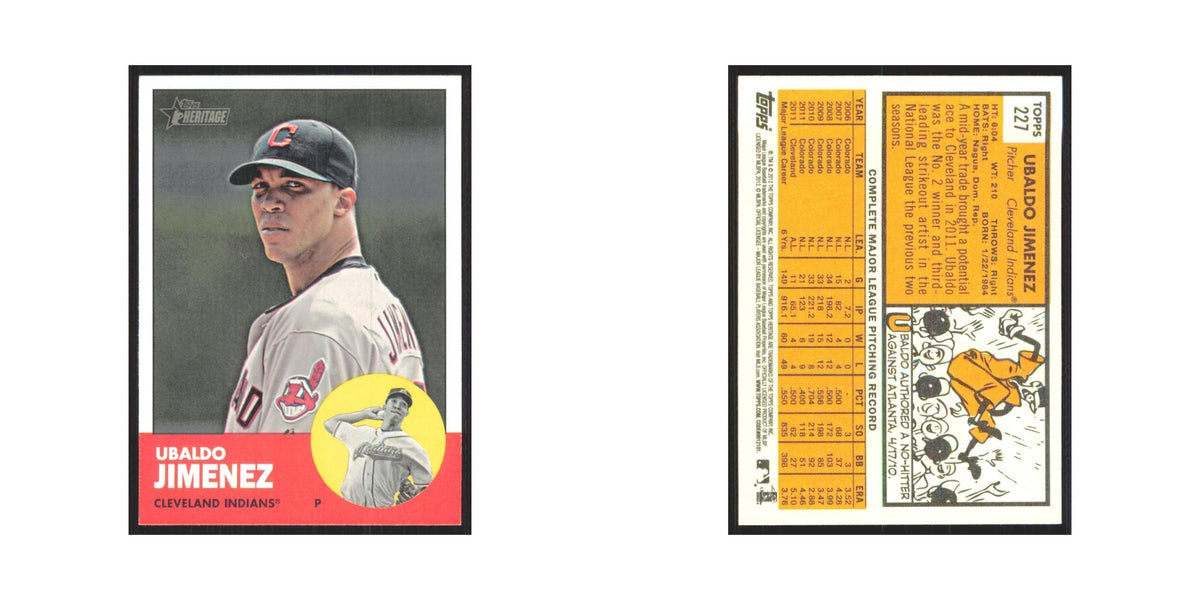 Ubaldo Jimenez 2012 Topps Heritage #227 Cleveland Indians Baseball Card NM