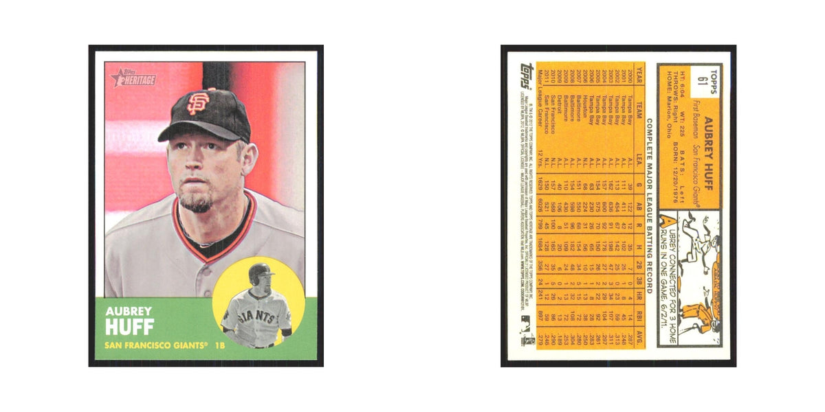 Aubrey Huff 2012 Topps Heritage #61 San Francisco Giants Baseball Card NM