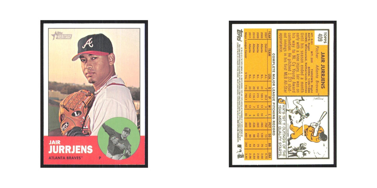 Jair Jurrjens 2012 Topps Heritage #409 Atlanta Braves Baseball Card NM