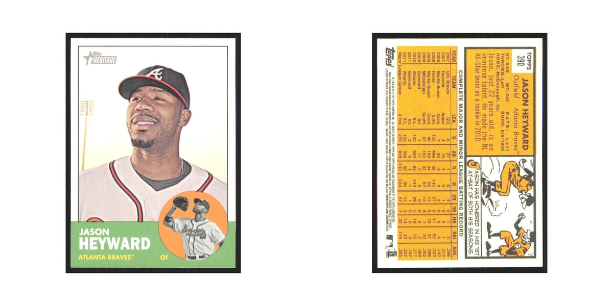 Jason Heyward 2012 Topps Heritage #390 Atlanta Braves Baseball Card NM