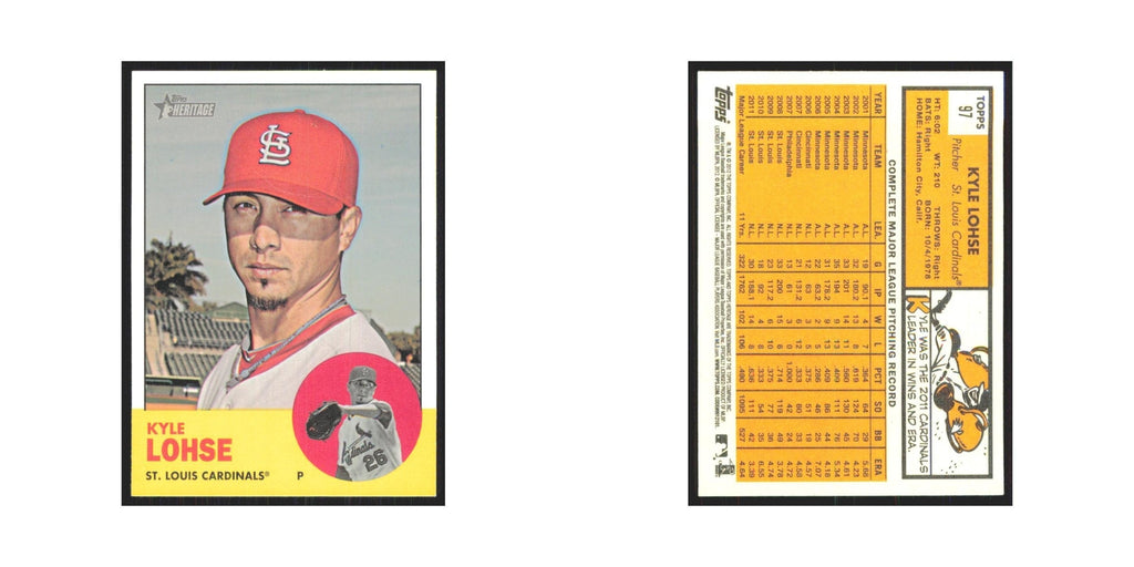 Kyle Lohse 2012 Topps Heritage #97 St. Louis Cardinals Baseball Card NM