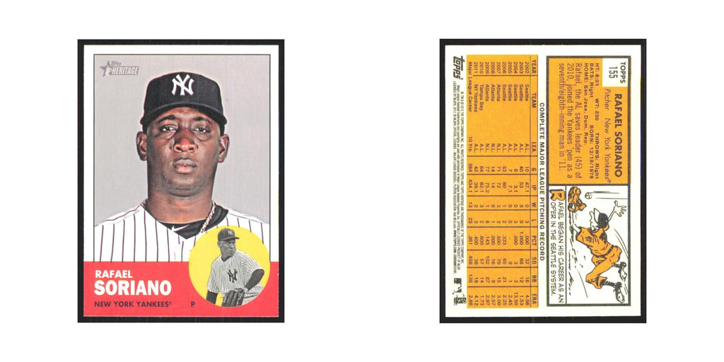Rafael Soriano 2012 Topps Heritage #155 New York Yankees Baseball Card NM