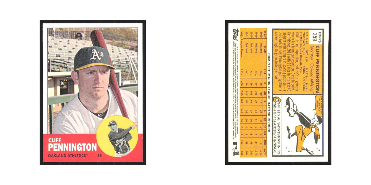 Cliff Pennington 2012 Topps Heritage #359 Oakland Athletics Baseball Card NM