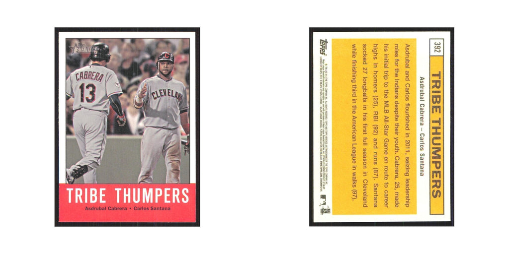 Asdrubal Cabrera Carlos Santana 2012 Topps Heritage #392 Cleveland Indians NM