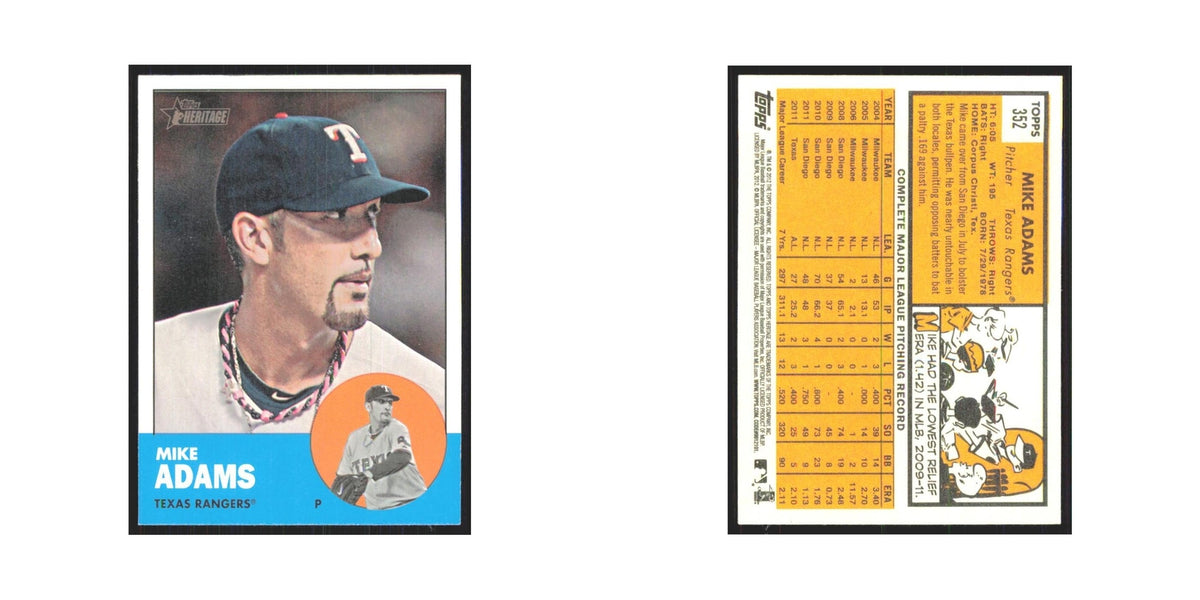 Mike Adams 2012 Topps Heritage #352 Texas Rangers Baseball Card NM