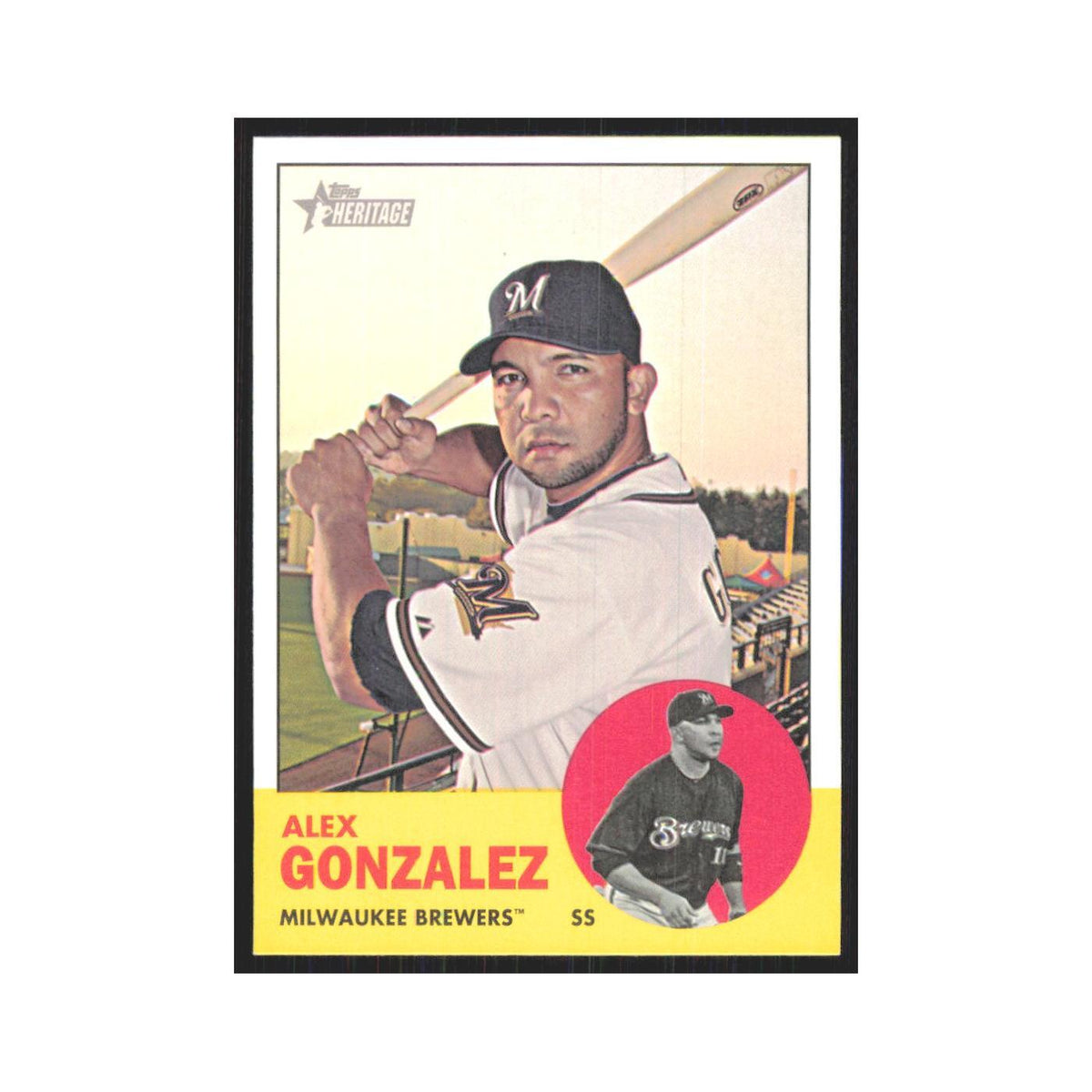 Alex Gonzalez 2012 Topps Heritage #349 Milwaukee Brewers Baseball Card NM