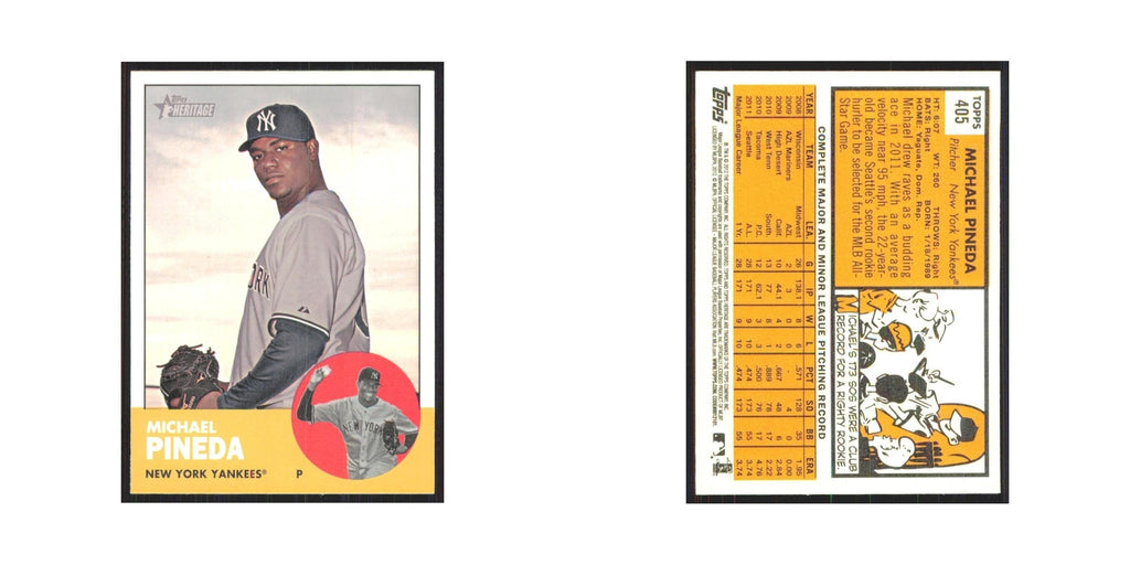 Michael Pineda 2012 Topps Heritage #405 New York Yankees Baseball Card NM