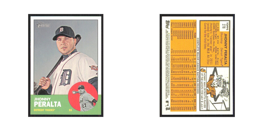 Jhonny Peralta 2012 Topps Heritage #278 Detroit Tigers Baseball Card NM