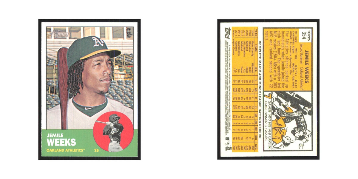 Jemile Weeks 2012 Topps Heritage #354 Oakland Athletics Baseball Card NM