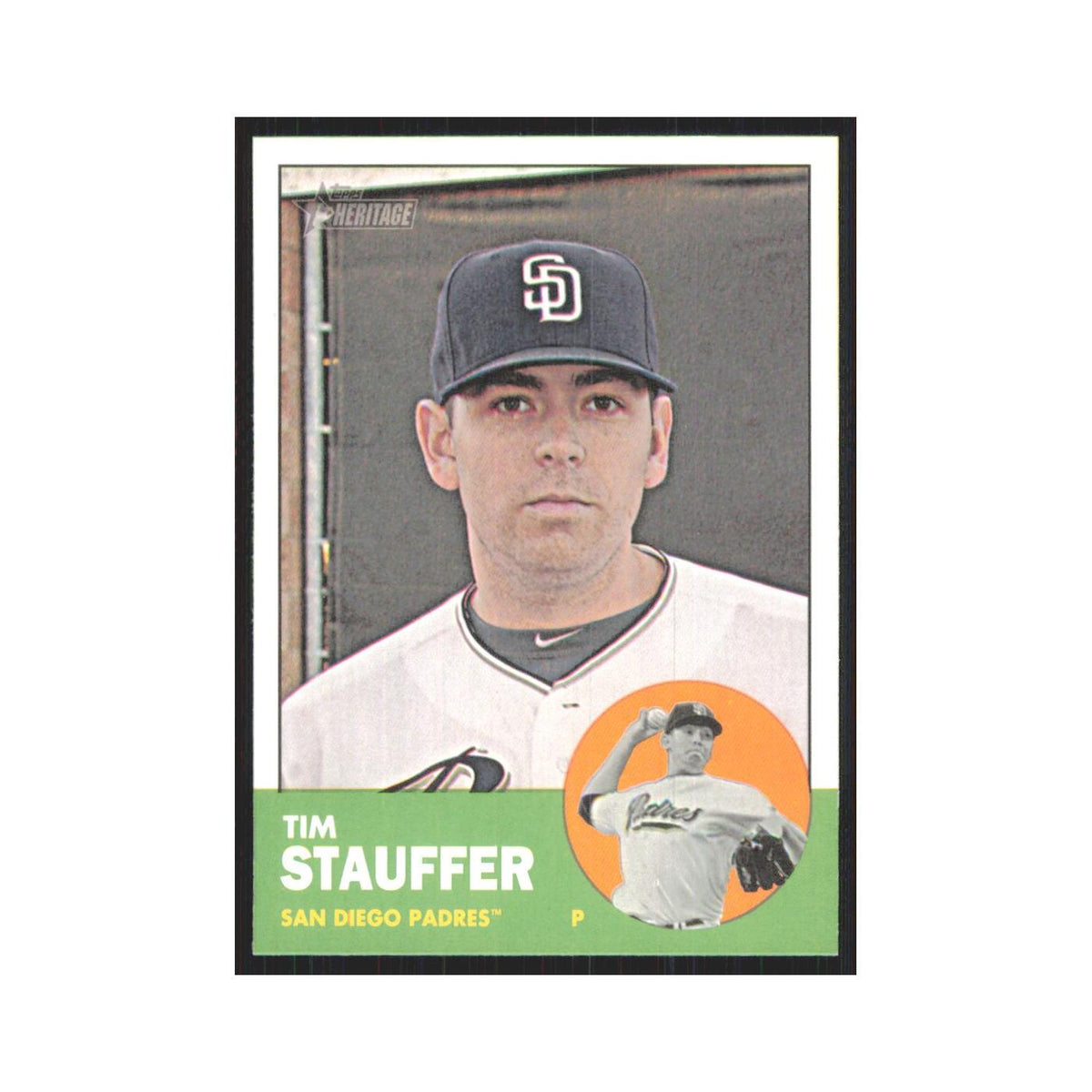 Tim Stauffer 2012 Topps Heritage #293 San Diego Padres Baseball Card NM