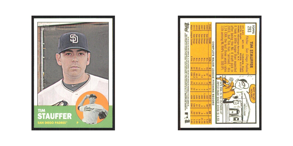 Tim Stauffer 2012 Topps Heritage #293 San Diego Padres Baseball Card NM